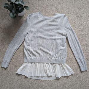 Chelsea 28 Cashmere Blend Split Back Pleated Chiffon Sweater
